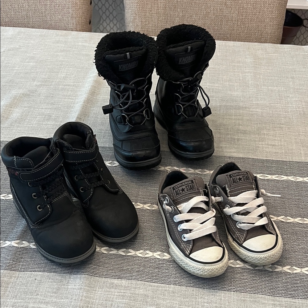 Khombu Black Kids Snow Boots
